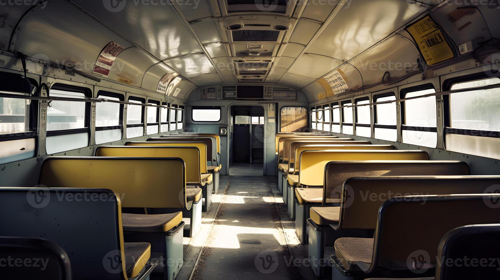 escola ônibus interior , generativo ai foto