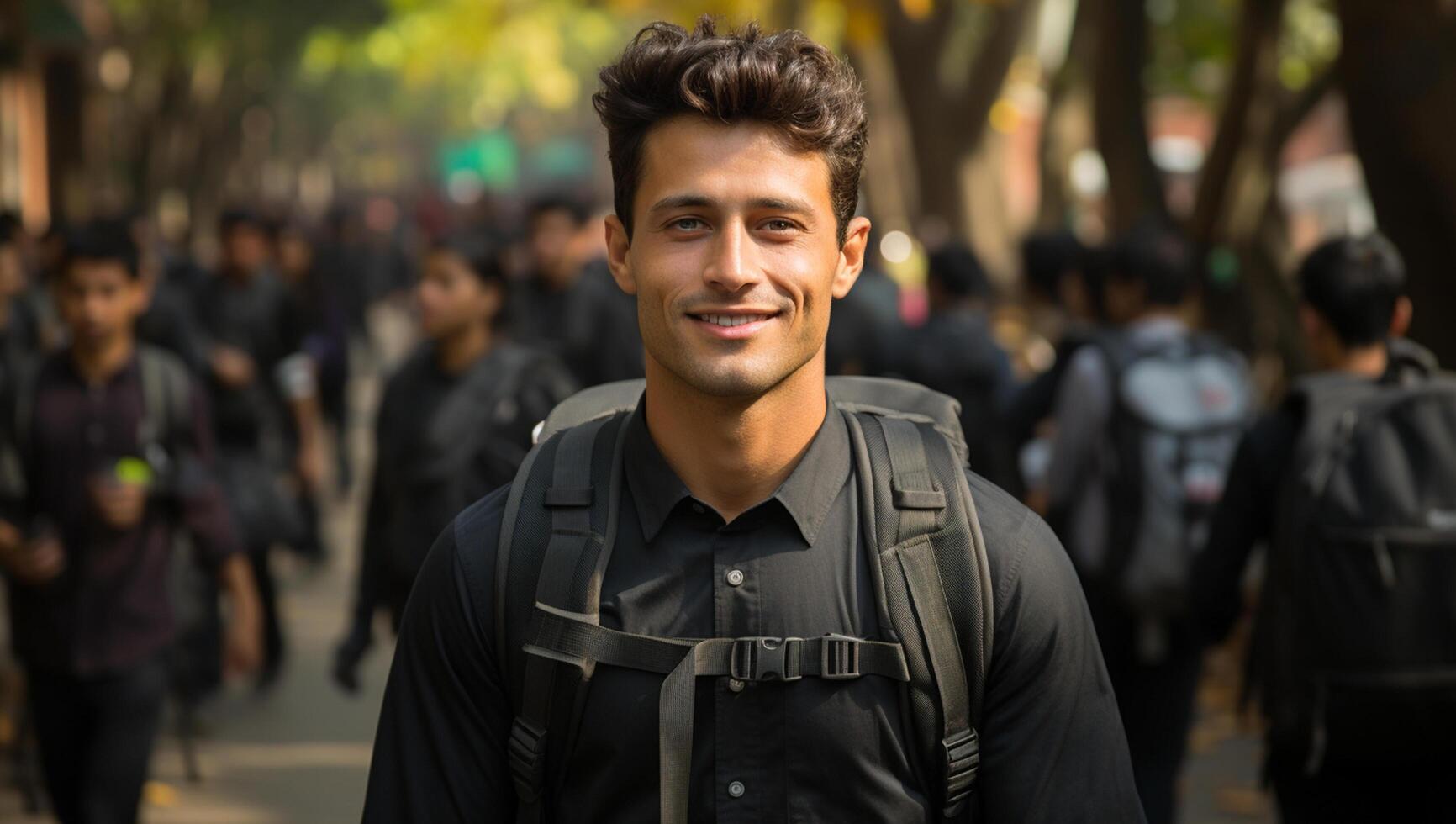 foto retrato do aluna Deleitado Veja e sorridente ai gerado