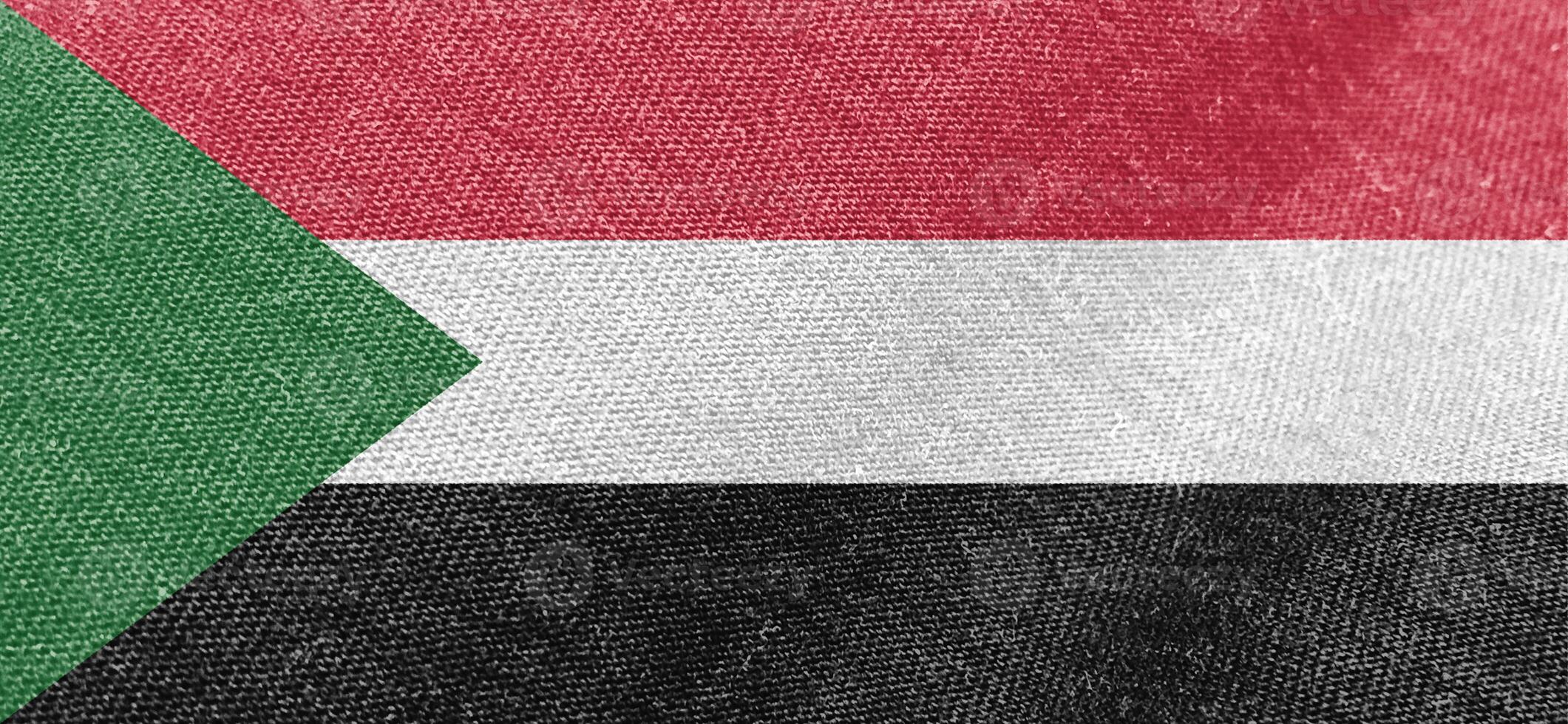 Sudão bandeira tecido algodão material Largo bandeira papel de parede foto