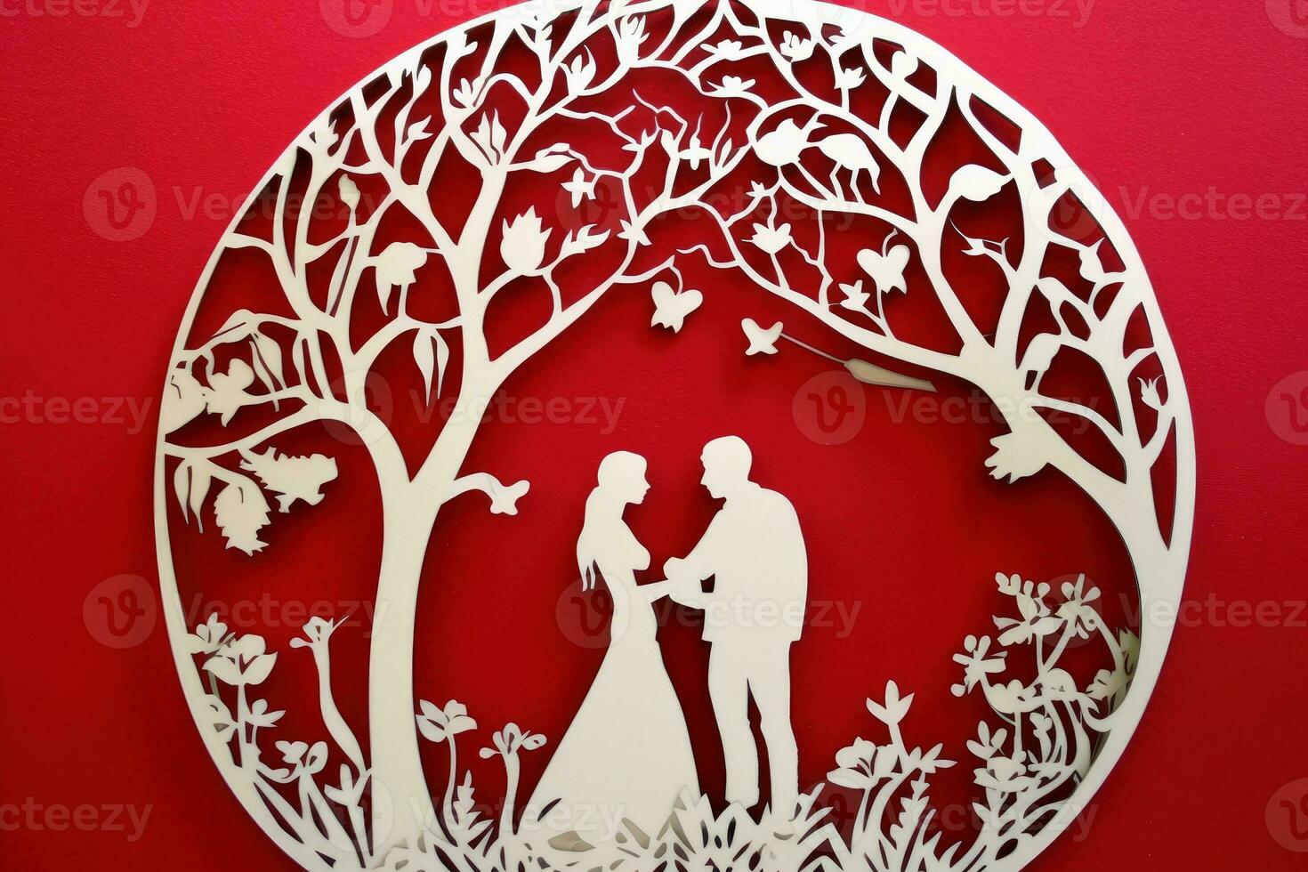 Casamento decoração papel cortar criada com generativo ai tecnologia. foto