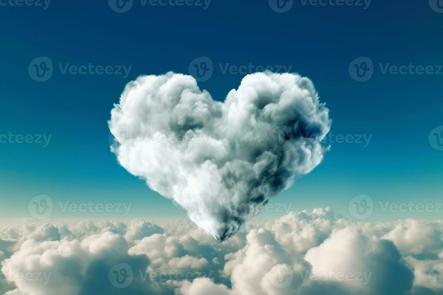 uma nuvem dentro coração forma criada com generativo ai tecnologia. foto