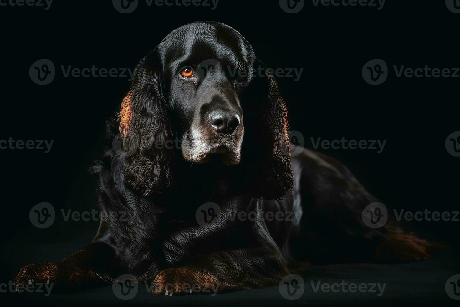 retrato do uma fofa Inglês Cocker spaniel cachorro criada com generativo ai tecnologia. foto