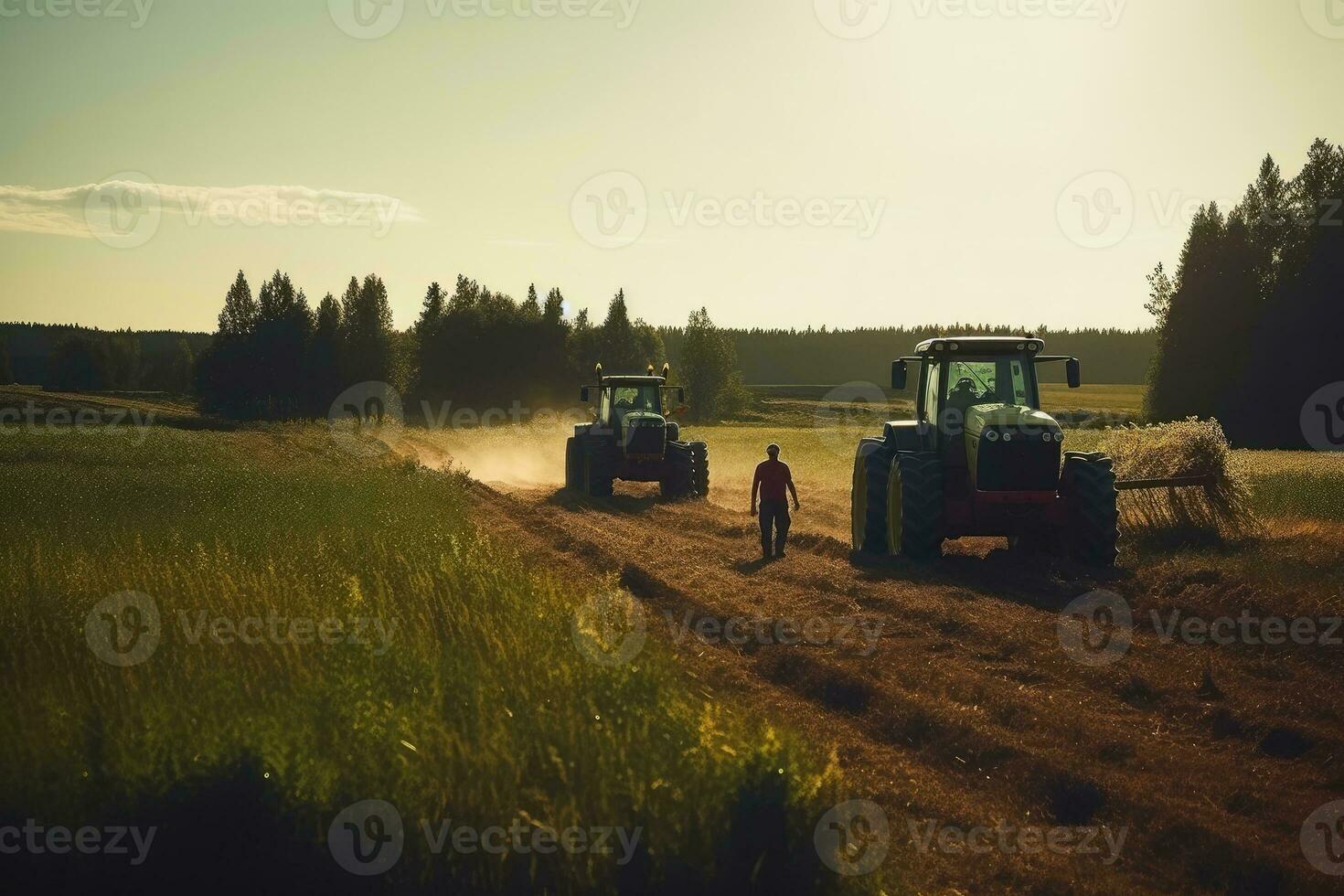 trabalhando em uma Fazenda criada com generativo ai tecnologia. foto