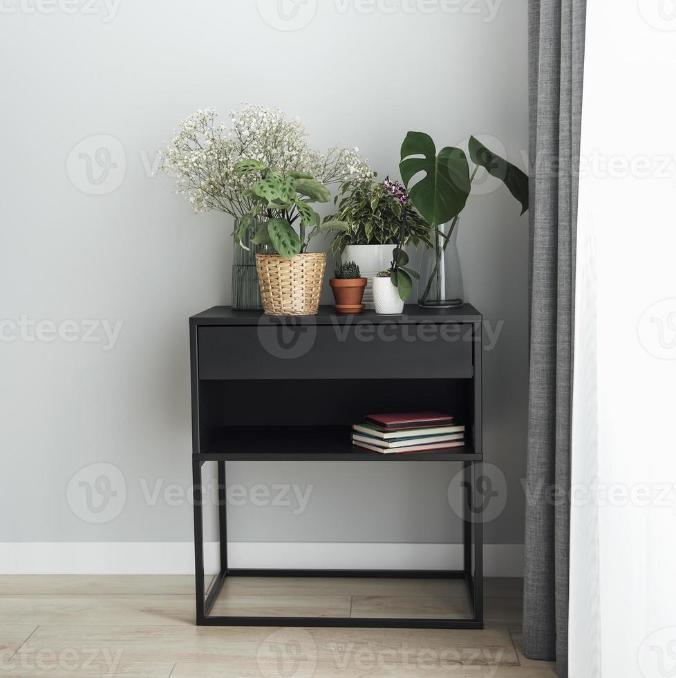 diferentes plantas de casa sobre a mesa foto