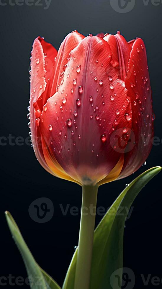 vermelho tulipa tulipa flor papel de parede fundo. ai gerado foto