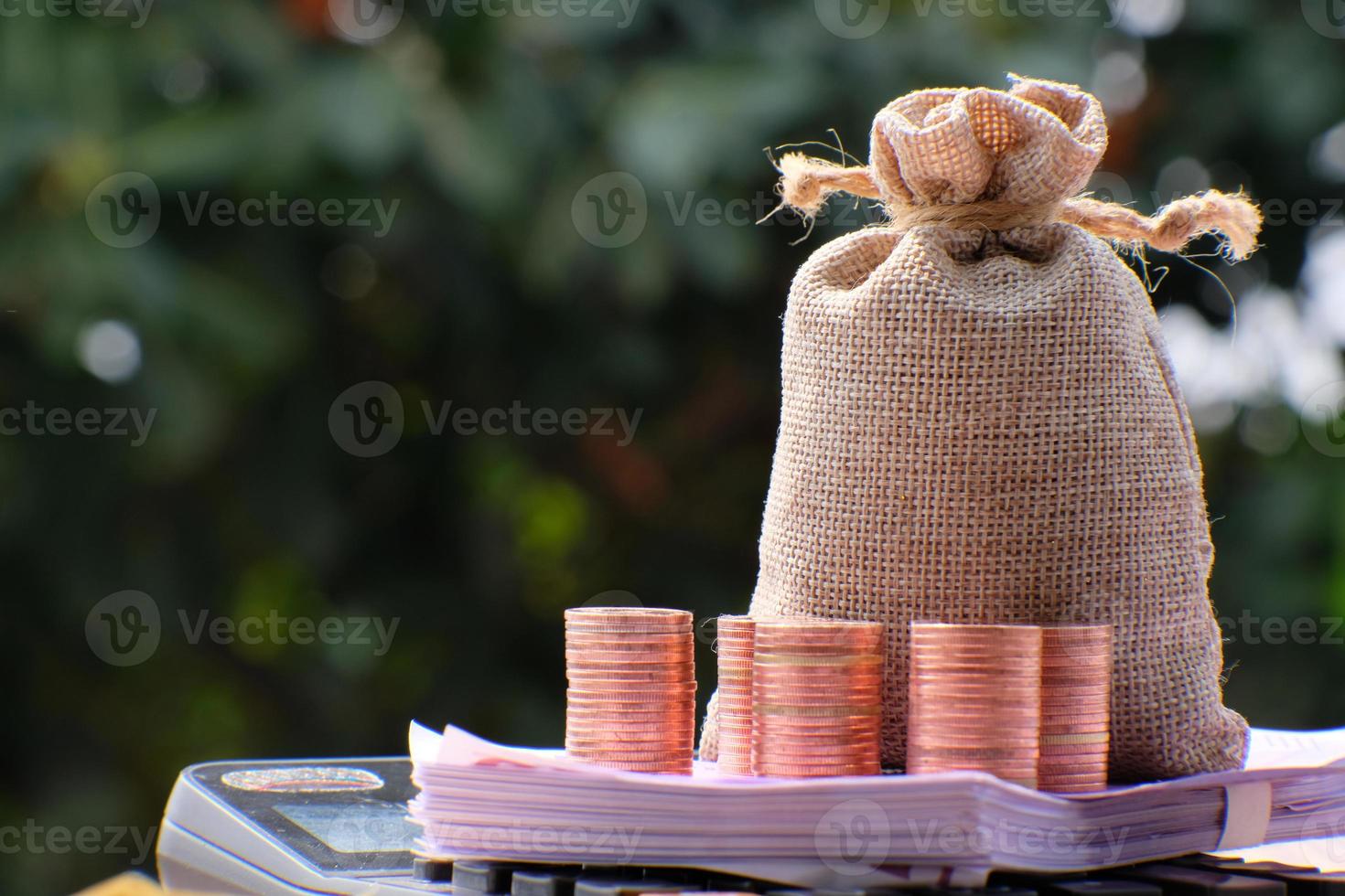 economizando dinheiro e conceito de crescimento de negócios, conceito de finanças e investimento foto