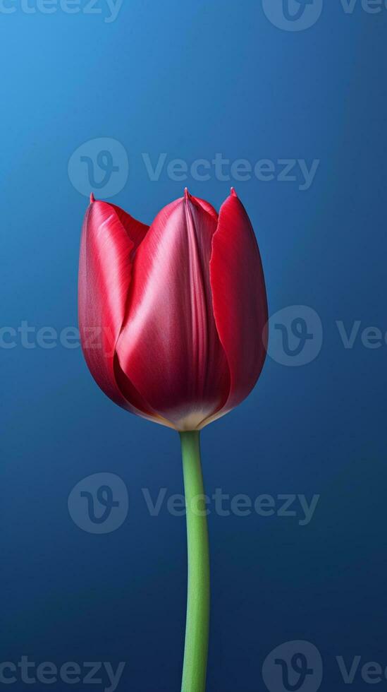 Rosa tulipa flor cópia de espaço borrado fundo. ai gerado foto