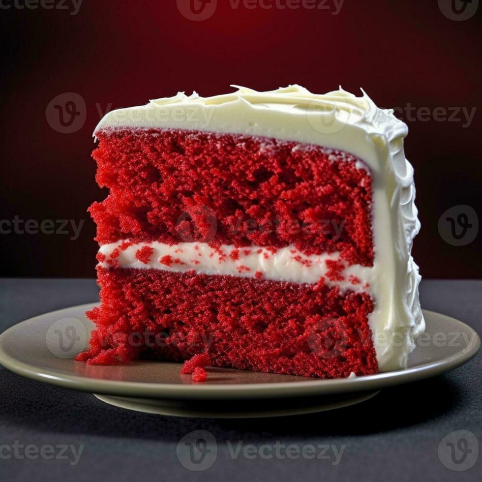 vermelho veludo bolo azedo borrado fundo, ai gerare foto