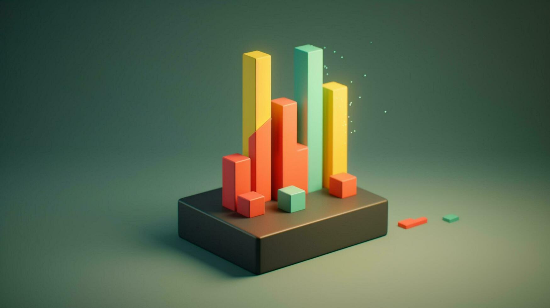 3d colorida financeiro gráfico finança comércio mercado estoque vibrante financeiro crescimento visualizando mercado tendências foto