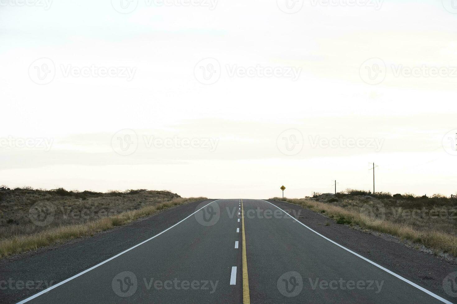 rota dentro a pampas simples, Patagônia, Argentina foto