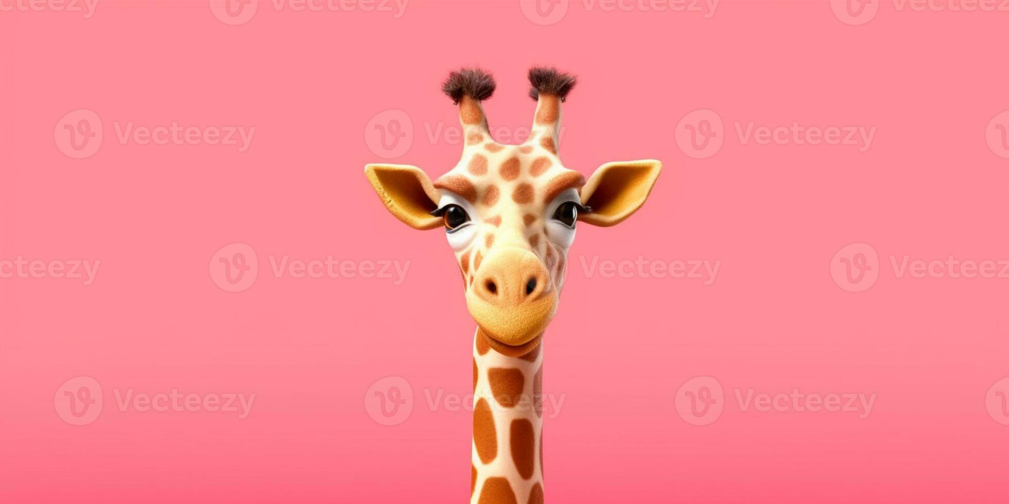 pequeno girafa argila desenho animado animação, ai gerado foto