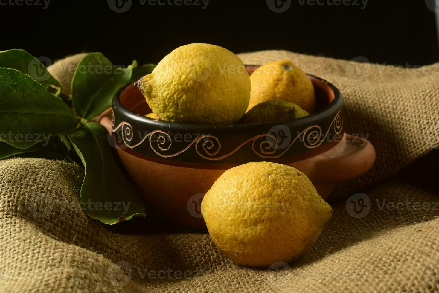 orgânico limões, colhido a partir de a jardim, preparado em a mesa. foto