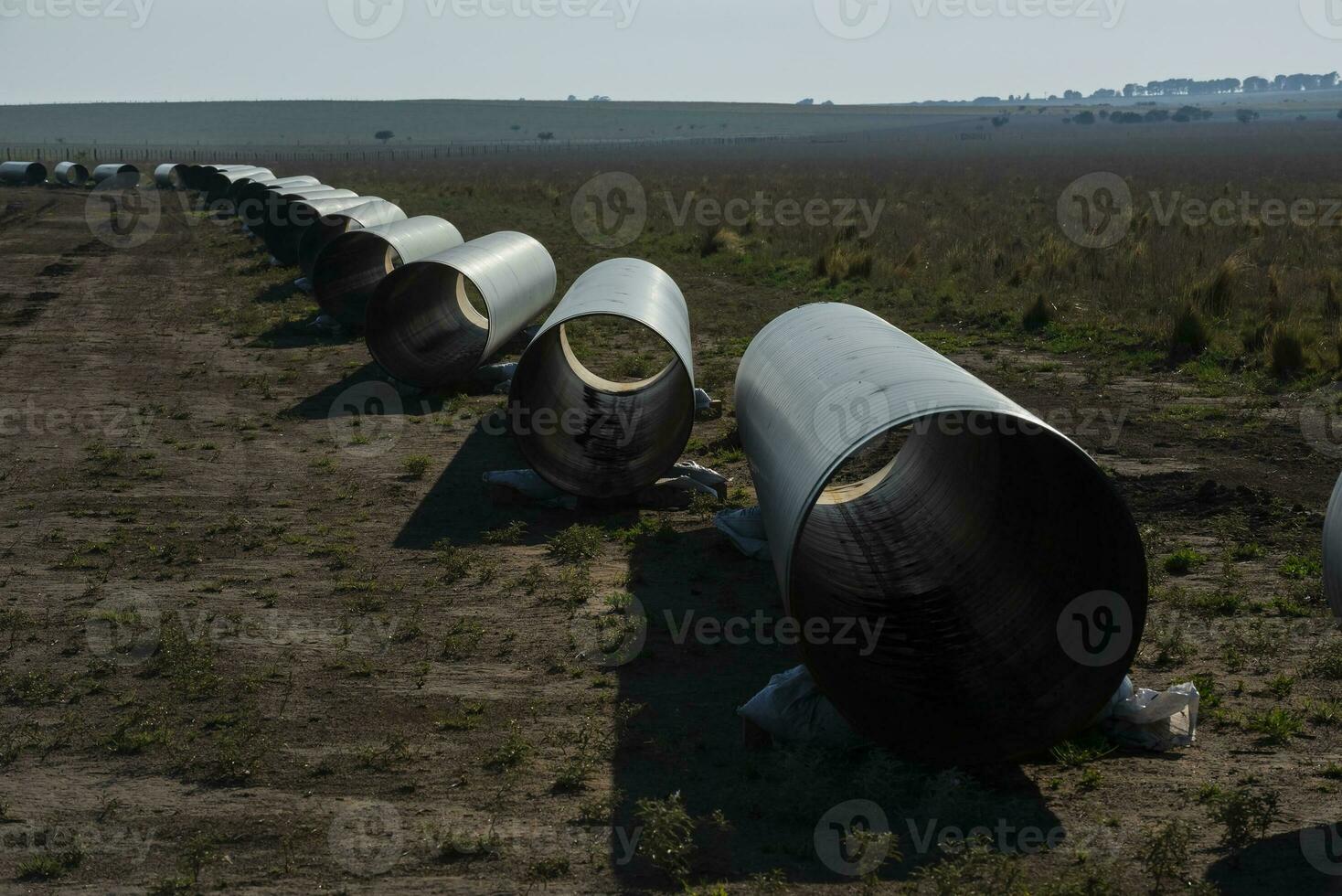 gás gasoduto construção, la pampa província , Patagônia, Argentina. foto