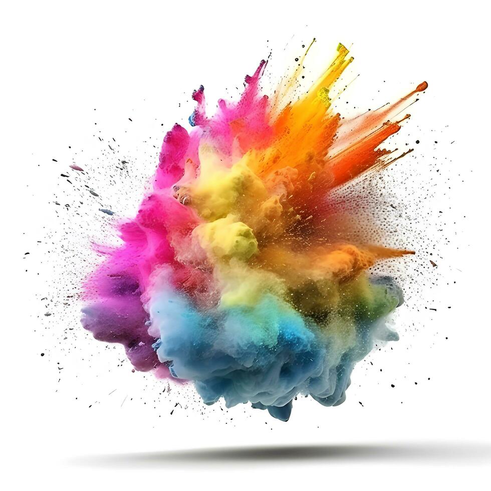 colorida holi pintura cor pó festival explosão. generativo ai foto