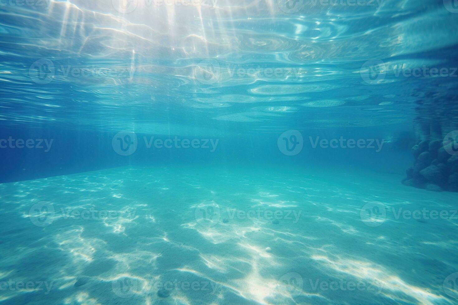 azul e superfície embaixo da agua fundo. ai gerado foto