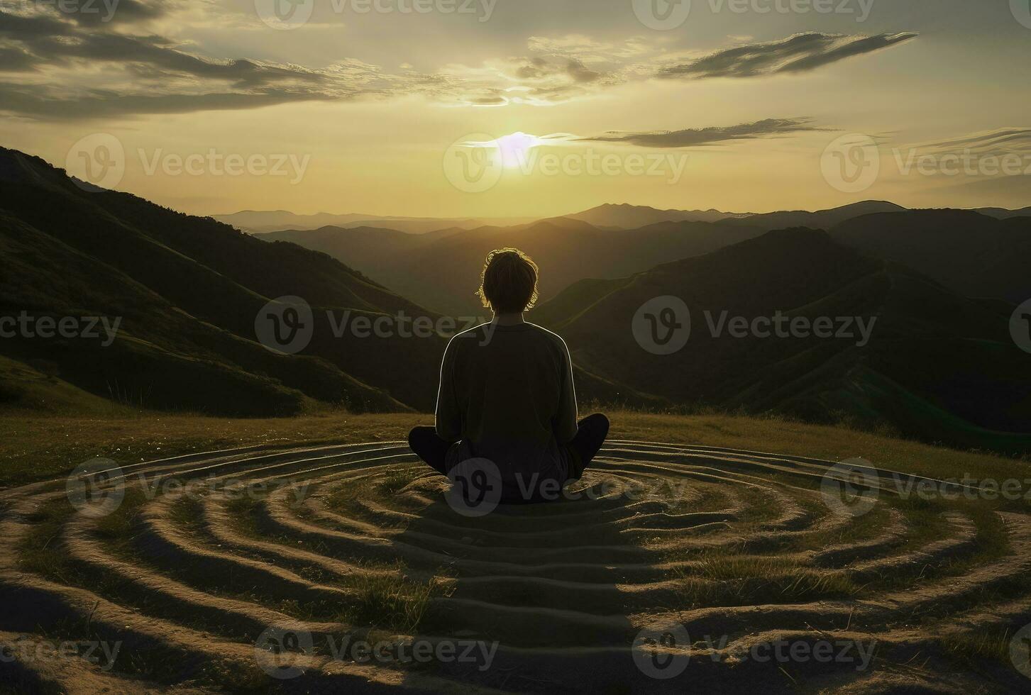 meditação e ioga - generativo ai foto