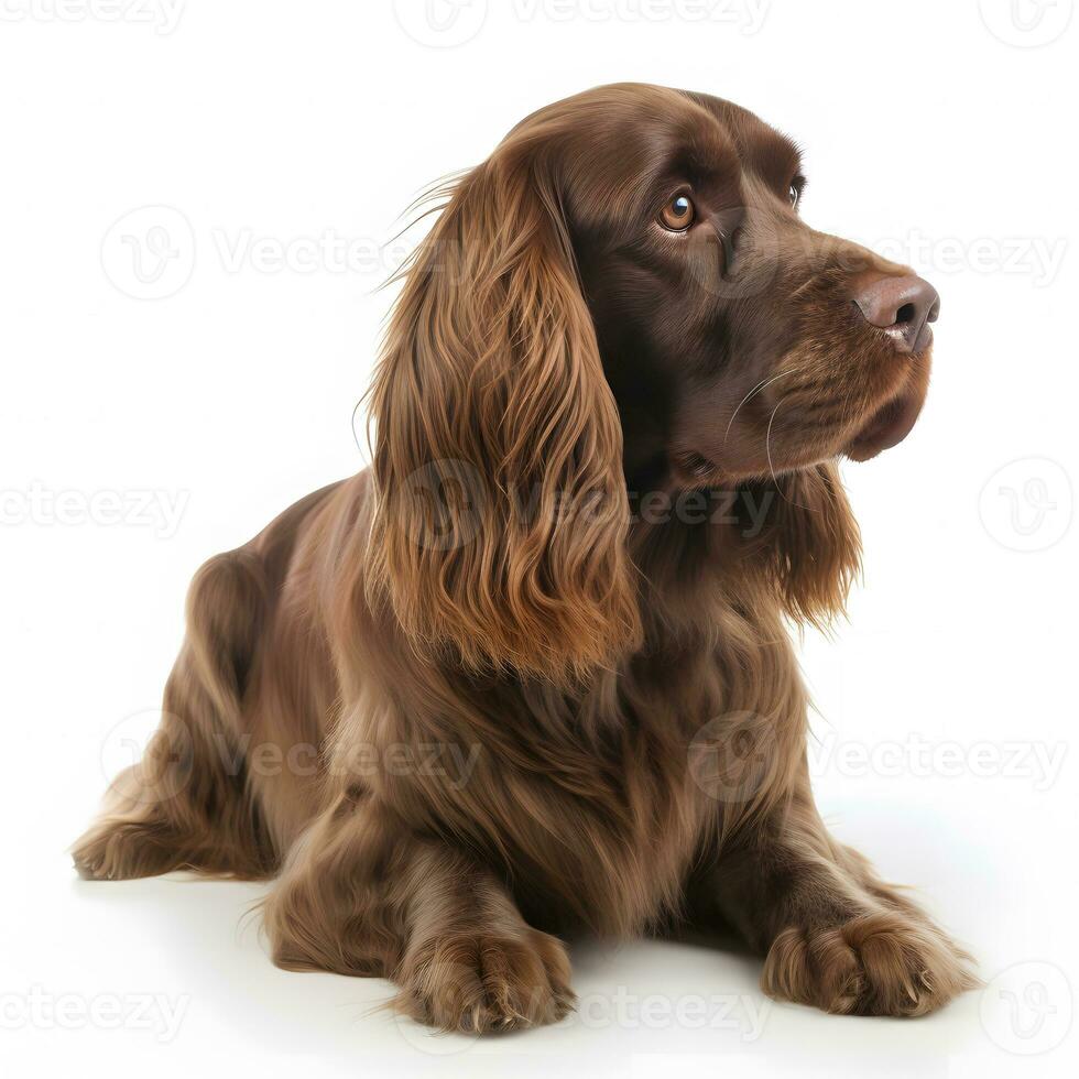 sussex spaniel procriar cachorro isolado em uma branco fundo foto