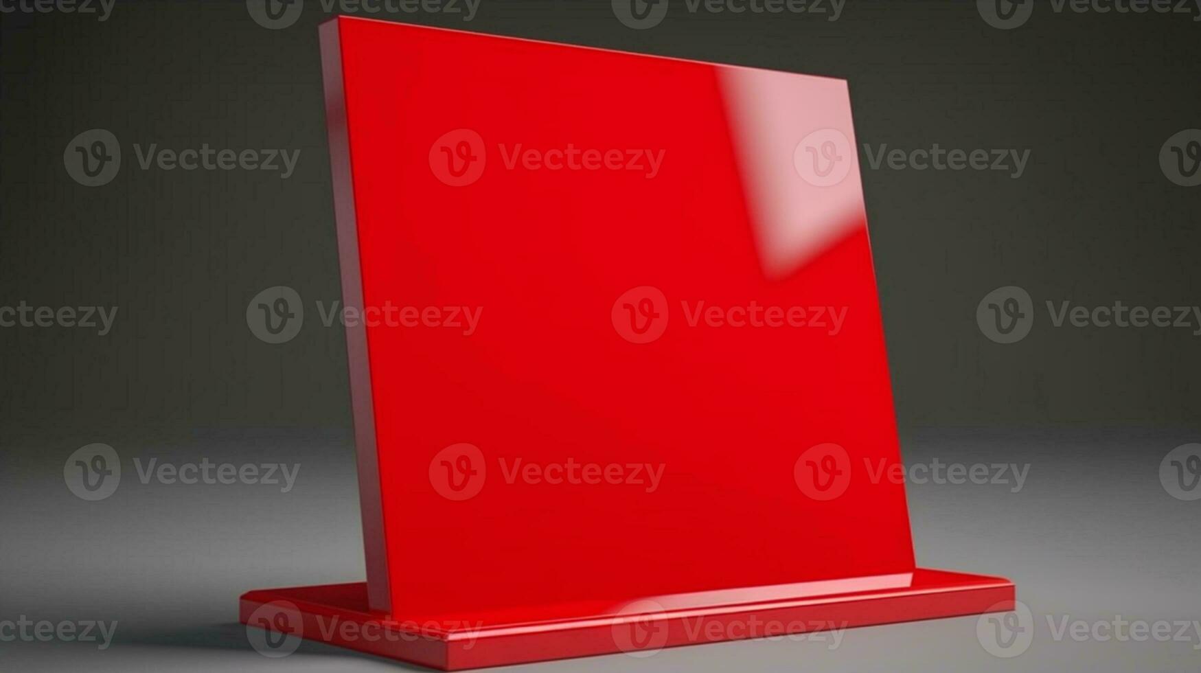 isto em branco de mesa placa suporte brincar dentro negrito vermelho cria uma declaração para seu branding necessidades ai gerado foto