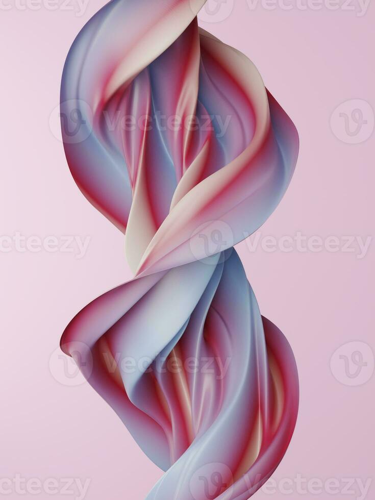 3d torcido pano abstrato geometria com vívido Rosa pastel cor fundo papel de parede Renderização foto