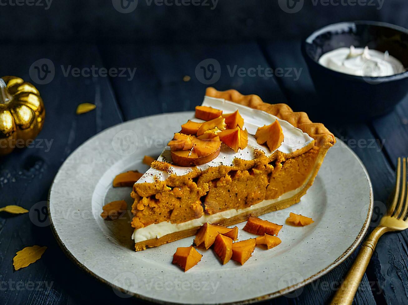 ai gerado. outono. fresco doce caseiro tradicional festivo americano abóbora torta para Ação de graças, colheita festa pronto para comer. sobremesa. conceito - símbolo do feriado, tradição, delicioso comida, casa foto