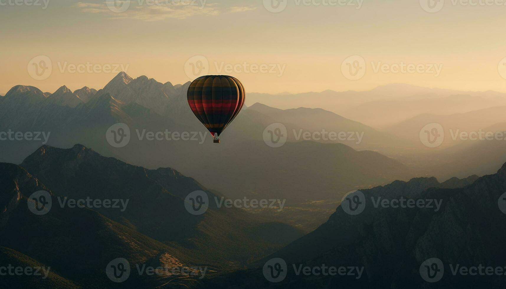 vôo Alto dentro quente ar balão aventura gerado de ai foto