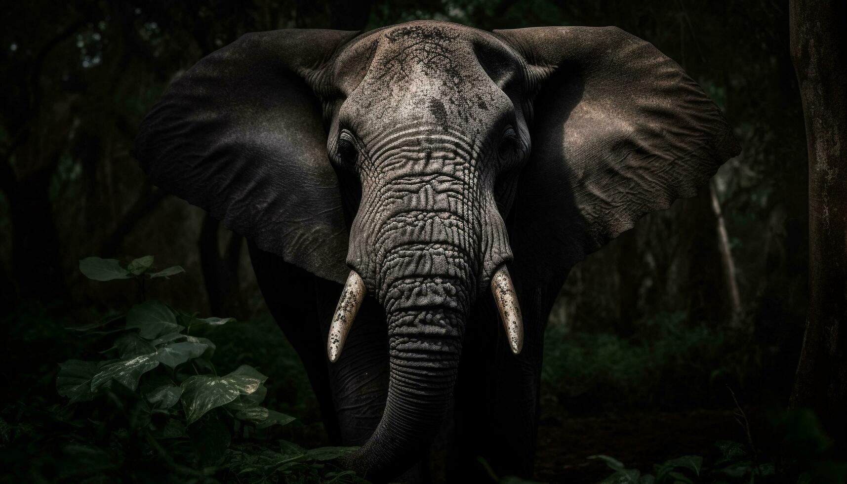 africano elefante caminhando dentro tranquilo região selvagem área gerado de ai foto