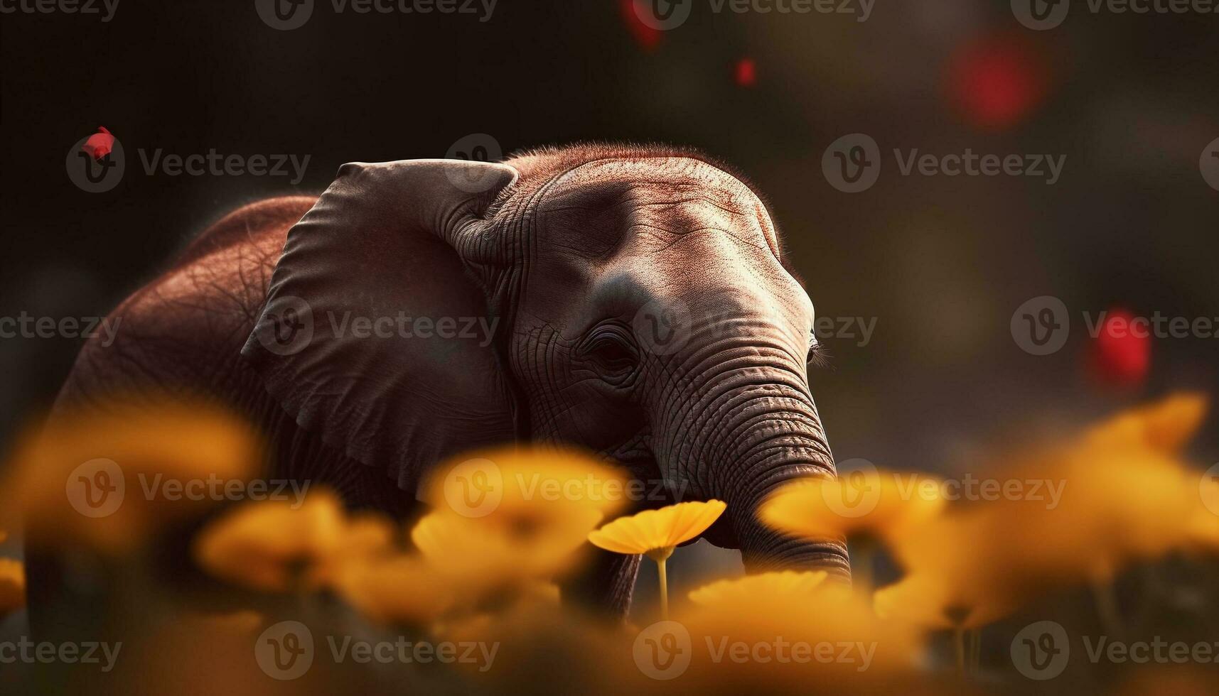 africano elefante dentro tranquilo floresta, presa e tronco gerado de ai foto