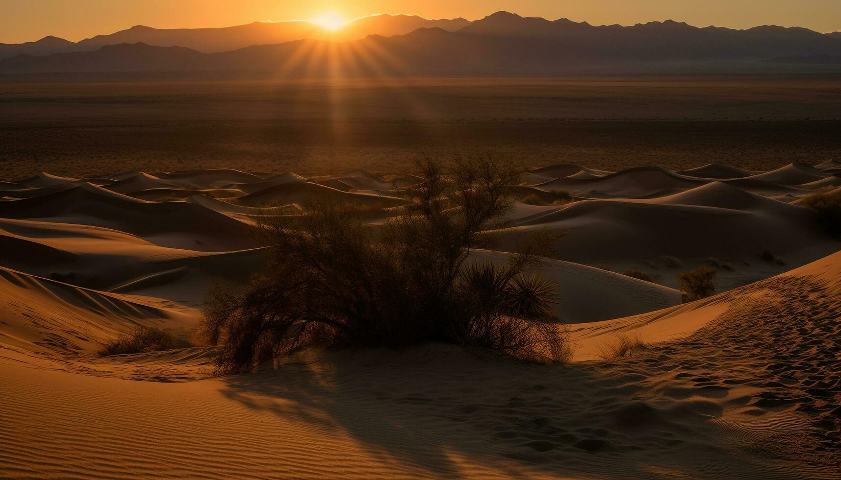 ondulado areia dunas dentro árido África beleza gerado de ai foto