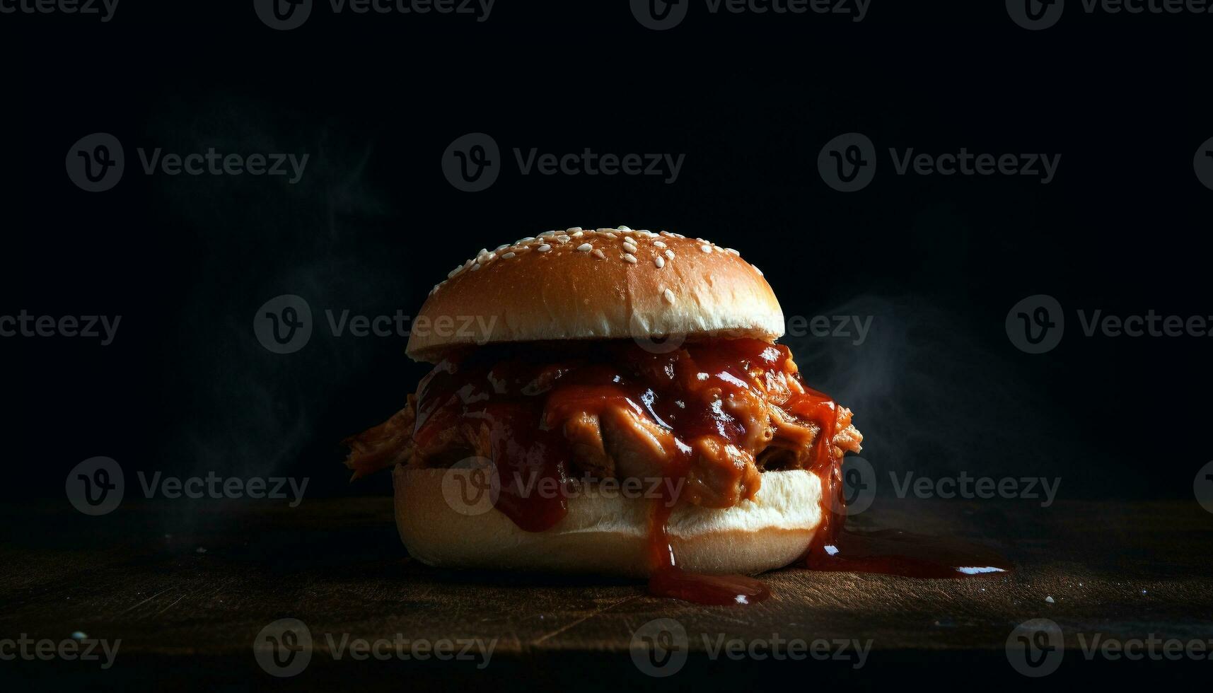 grelhado carne hamburguer em pão, com queijo gerado de ai foto