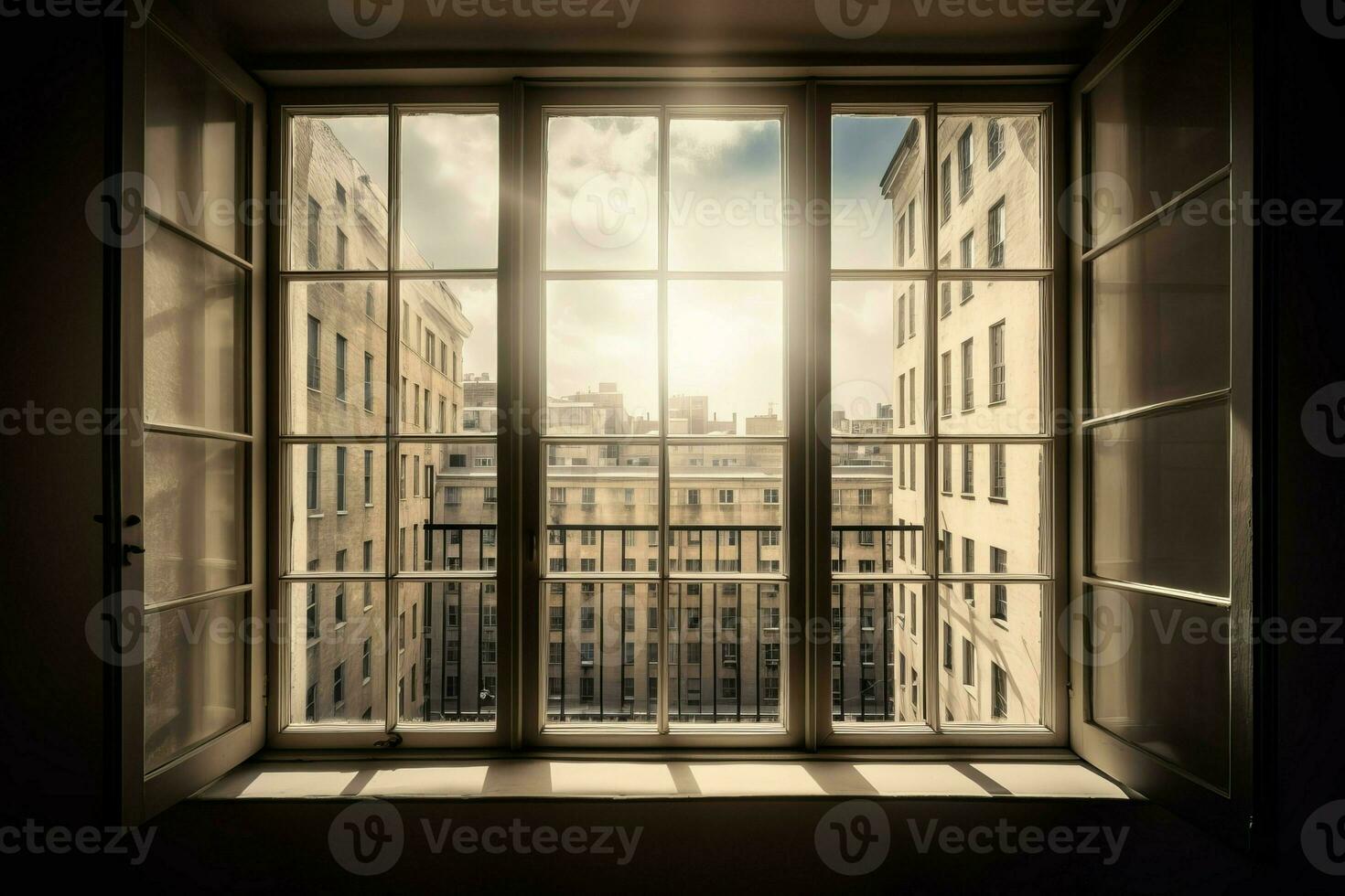 janela cidade Visão prédio. gerar ai foto