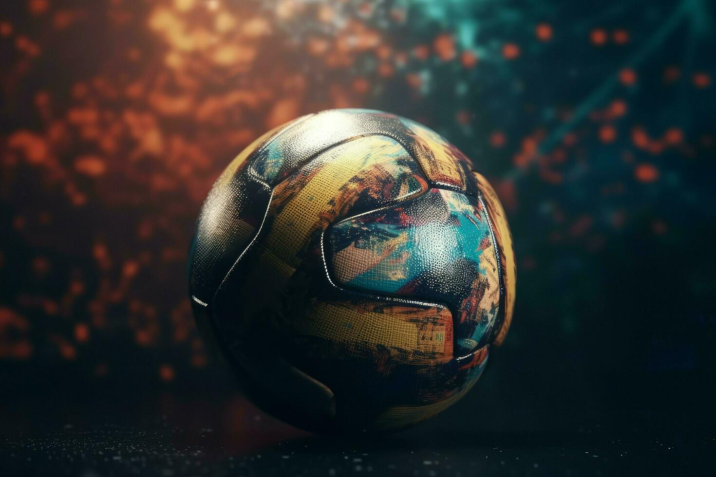 futebol colorida bola mundo. gerar ai foto