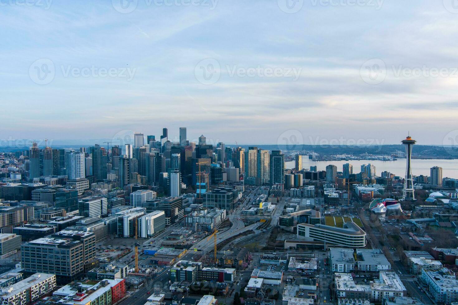 Seattle, Washington Horizonte às pôr do sol foto
