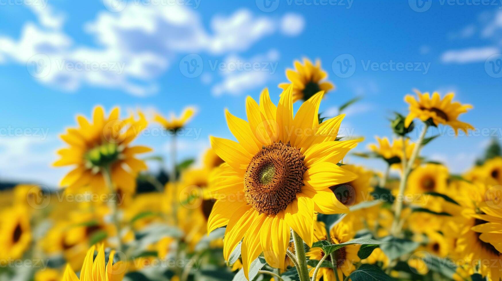 ai generativo Sol flor em Campos ao ar livre dentro verão foto