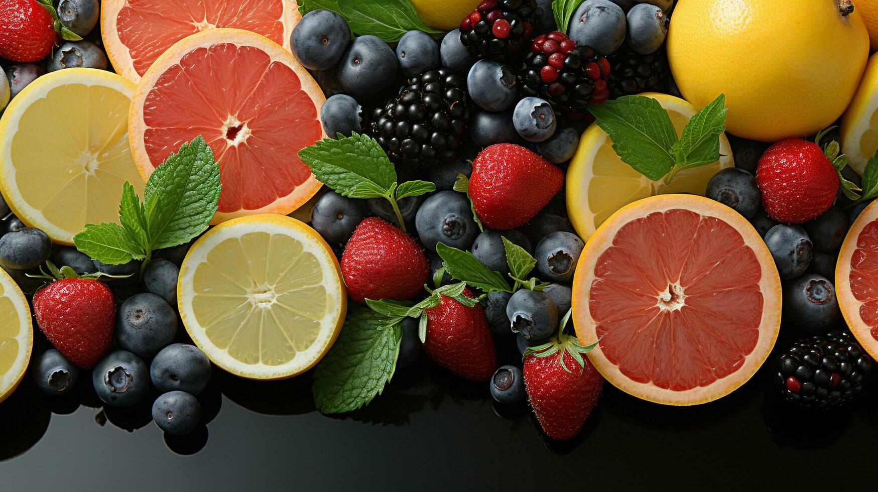 delicioso tropical frutas suculento plano de fundo,ai generativo foto