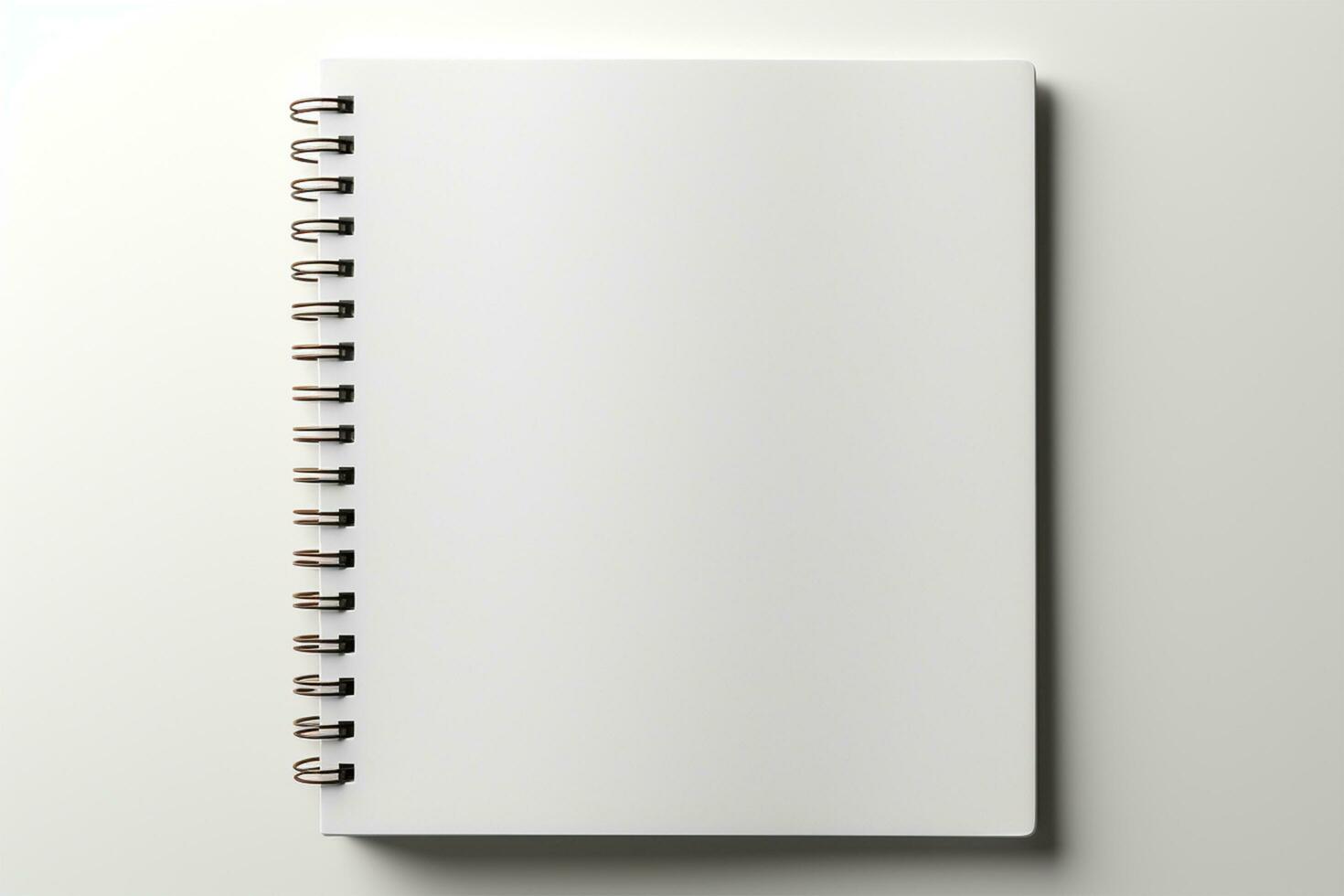 em branco aberto caderno isolado sobre uma transparente fundo, o negócio papelaria, escola, arte, ou construir fornecer, topo Visão ai gerado foto
