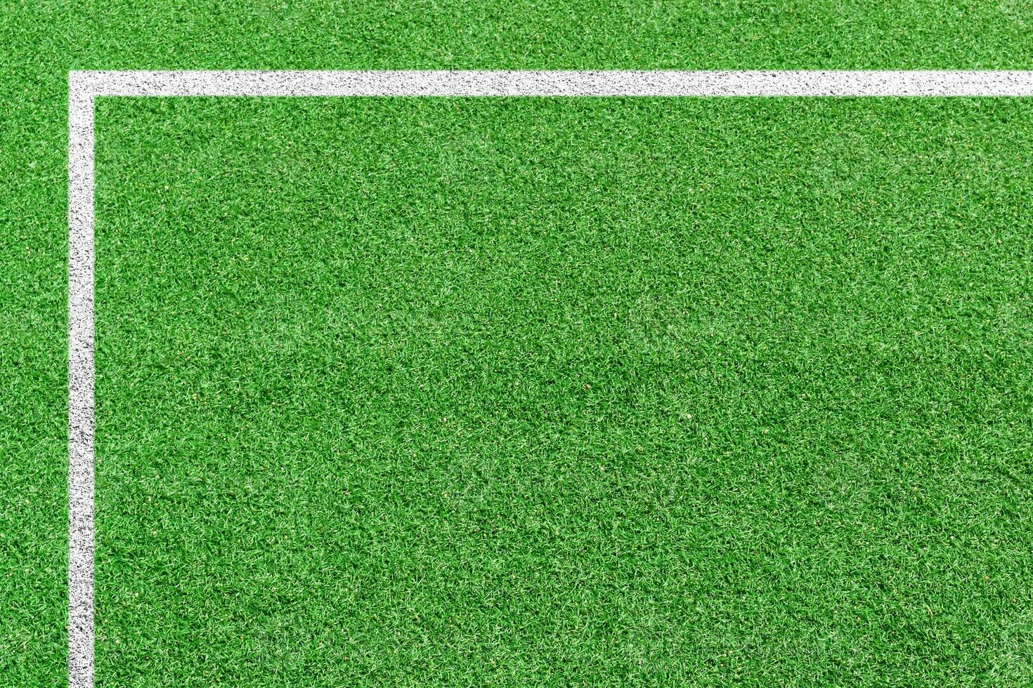 Relva futebol campo com branco padronizar linhas. topo Visão esporte fundo. foto