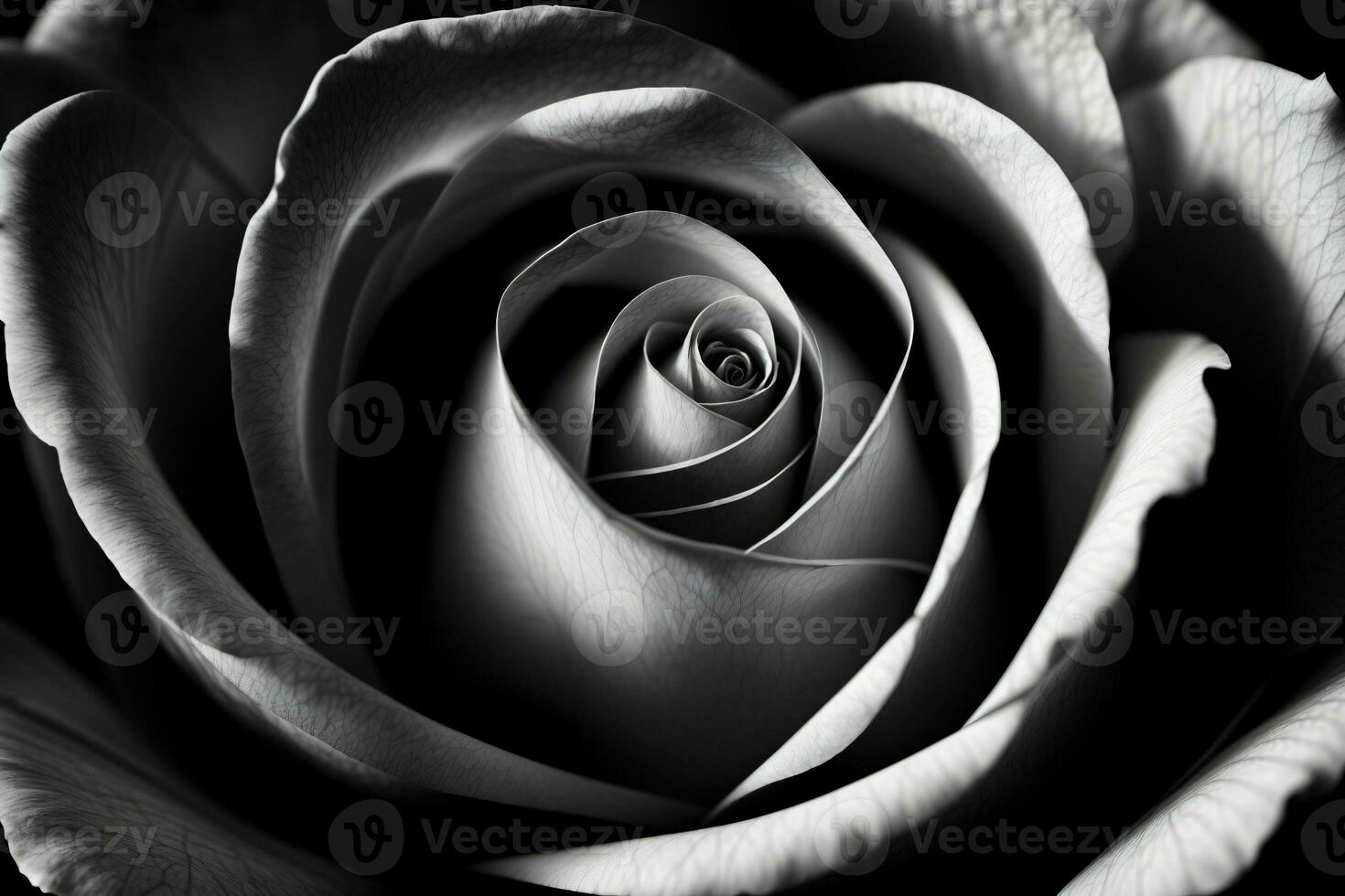 uma Preto e branco foto do uma rosa. ai gerado