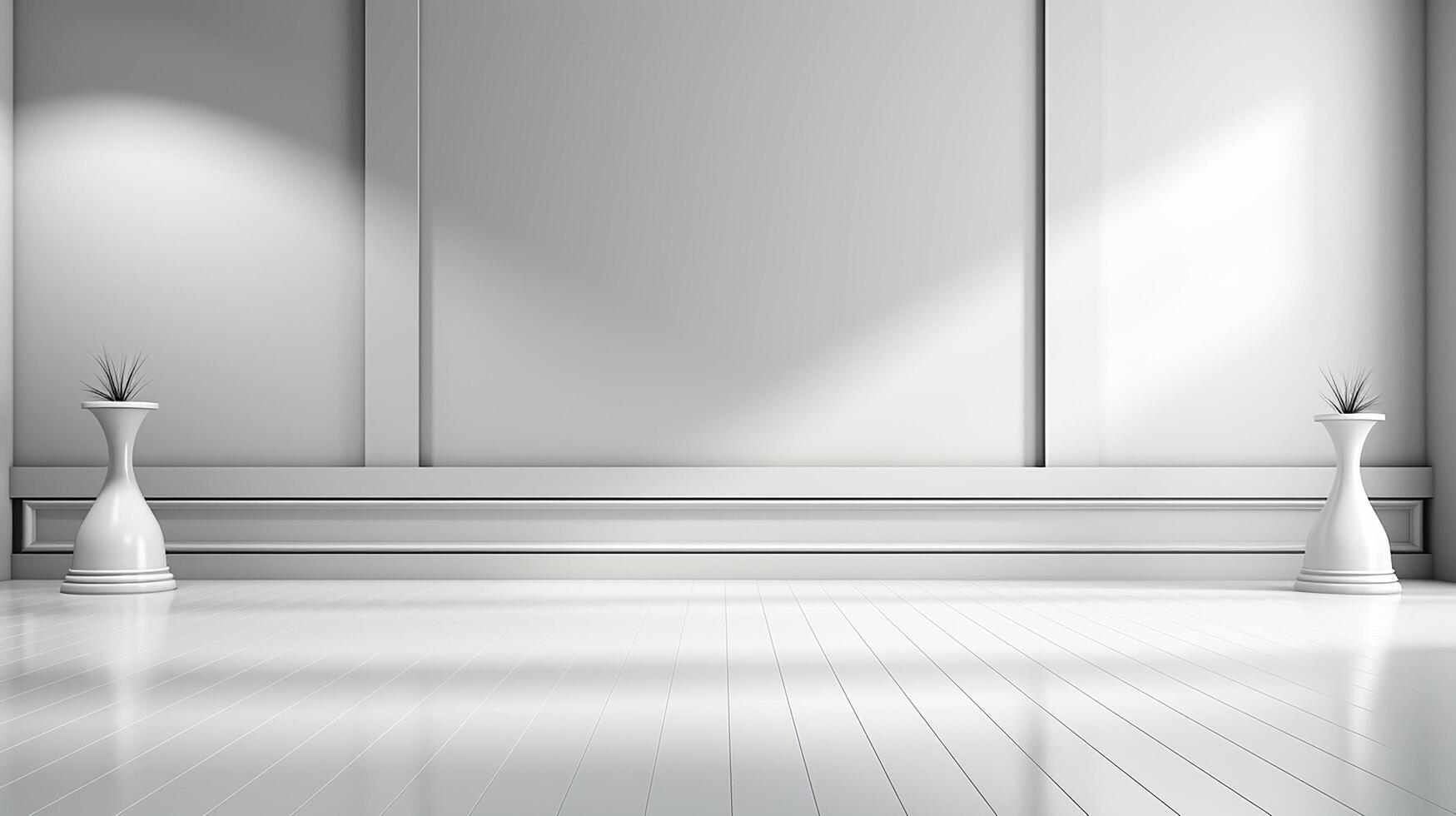 minimalista branco interior fundo, real fotografia suave iluminação ai generativo foto