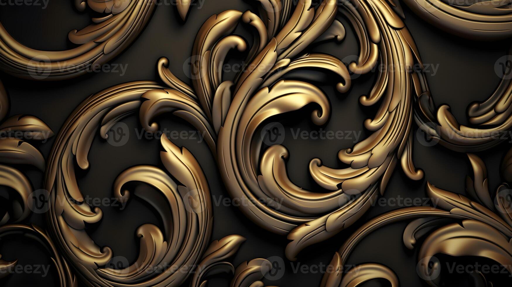 Preto luxo abstrato fundo com linhas e ondas dourado elegante textura pano de fundo generativo ai. foto