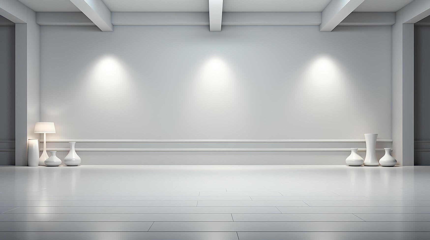 minimalista branco interior fundo, real fotografia suave iluminação ai generativo foto