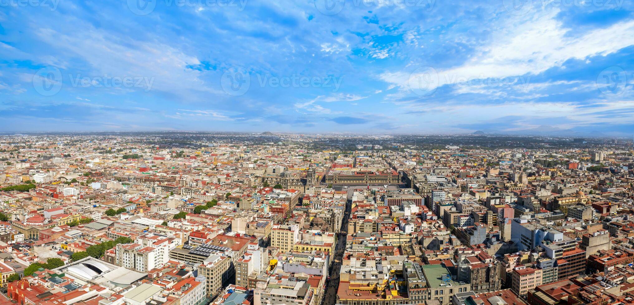 méxico, vista panorâmica do horizonte do centro histórico da cidade do méxico da torre torre latinoamericana foto