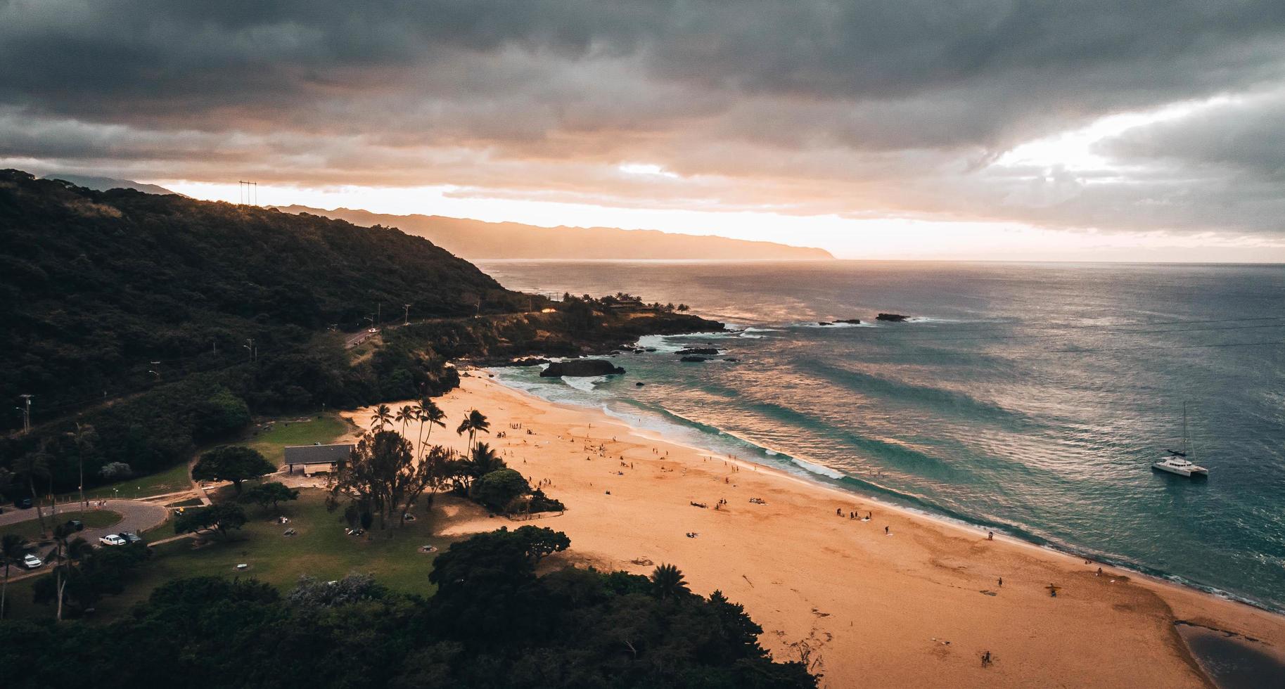 vista aérea da costa norte, oahu, havaí foto