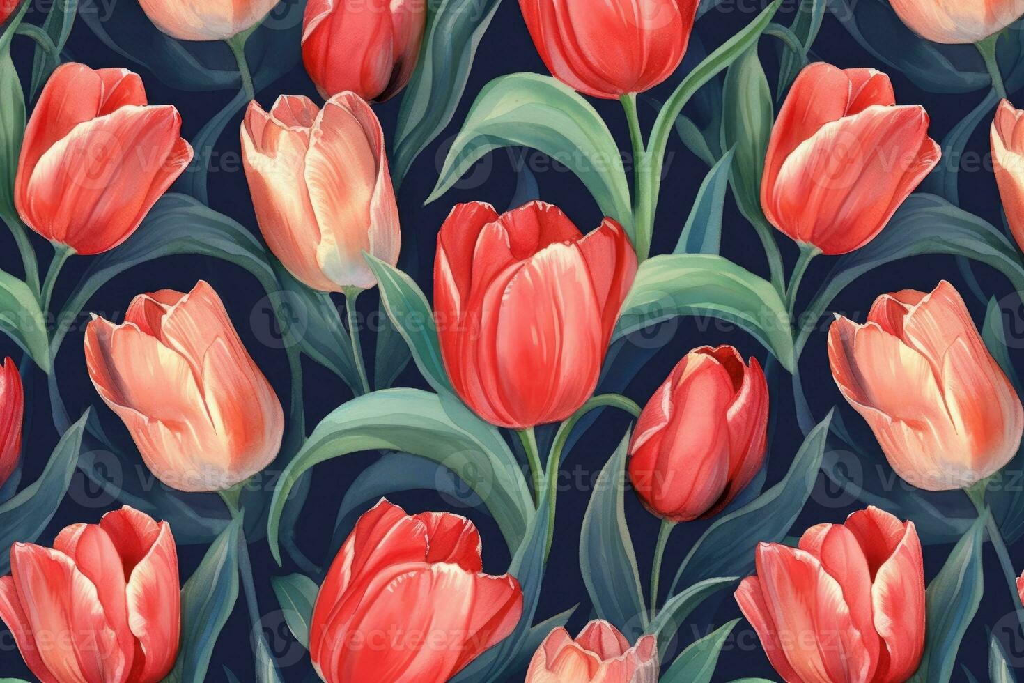 desatado tulipa floral padronizar. generativo ai. foto