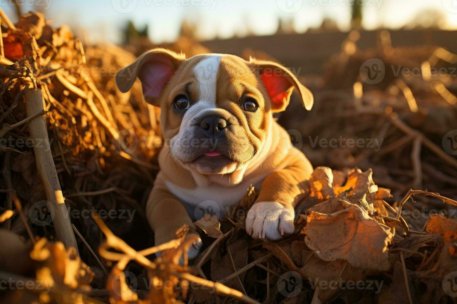 cachorro é em repouso dentro natureza. generativo ai foto