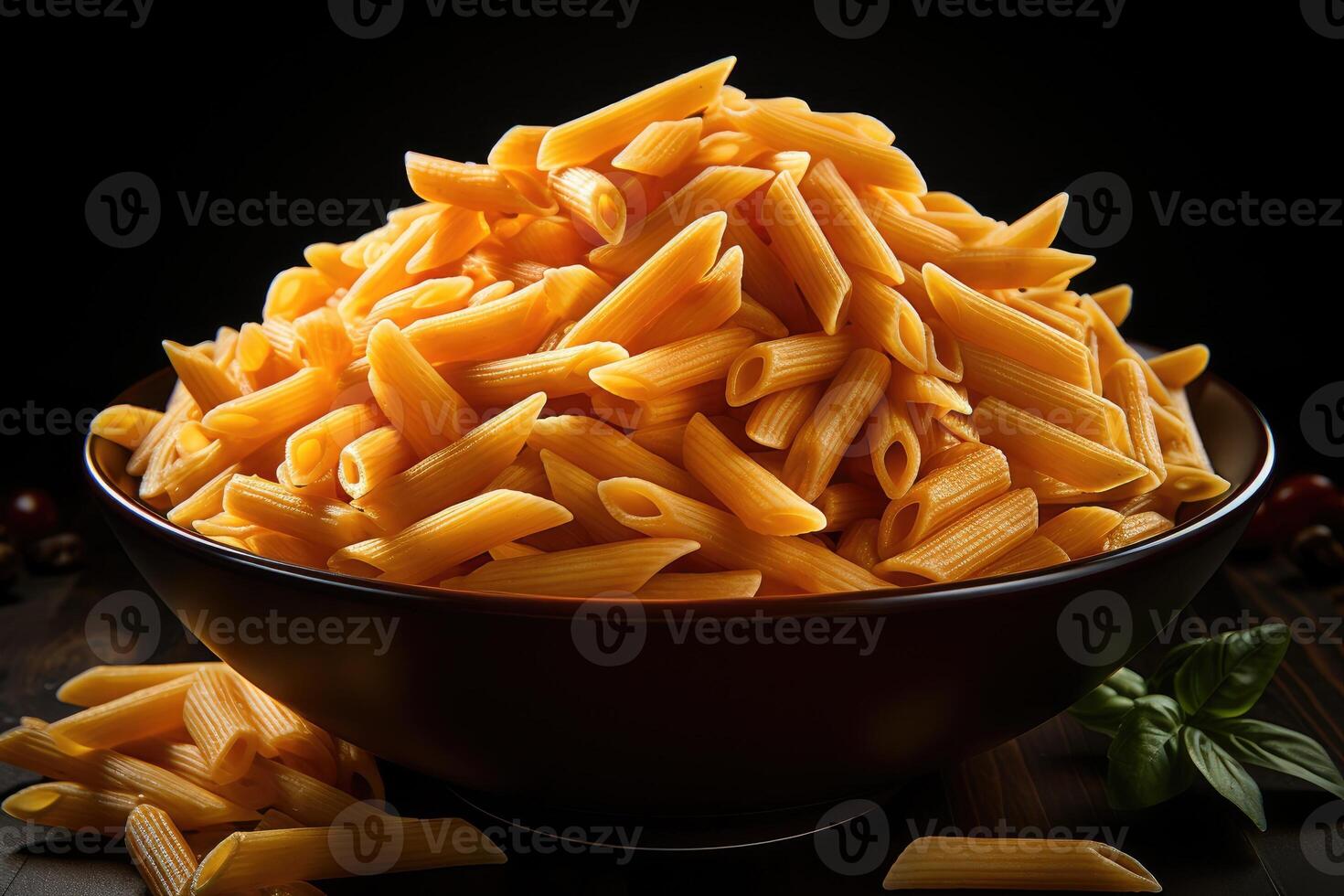 cru italiano Macarrão Penne rigate massa. generativo ai foto