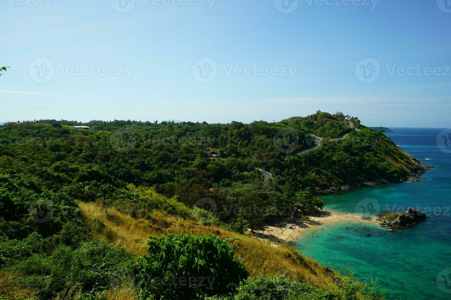 lindo mar Visão ponto do Laem phromthep dentro phuket, tailândia. foto