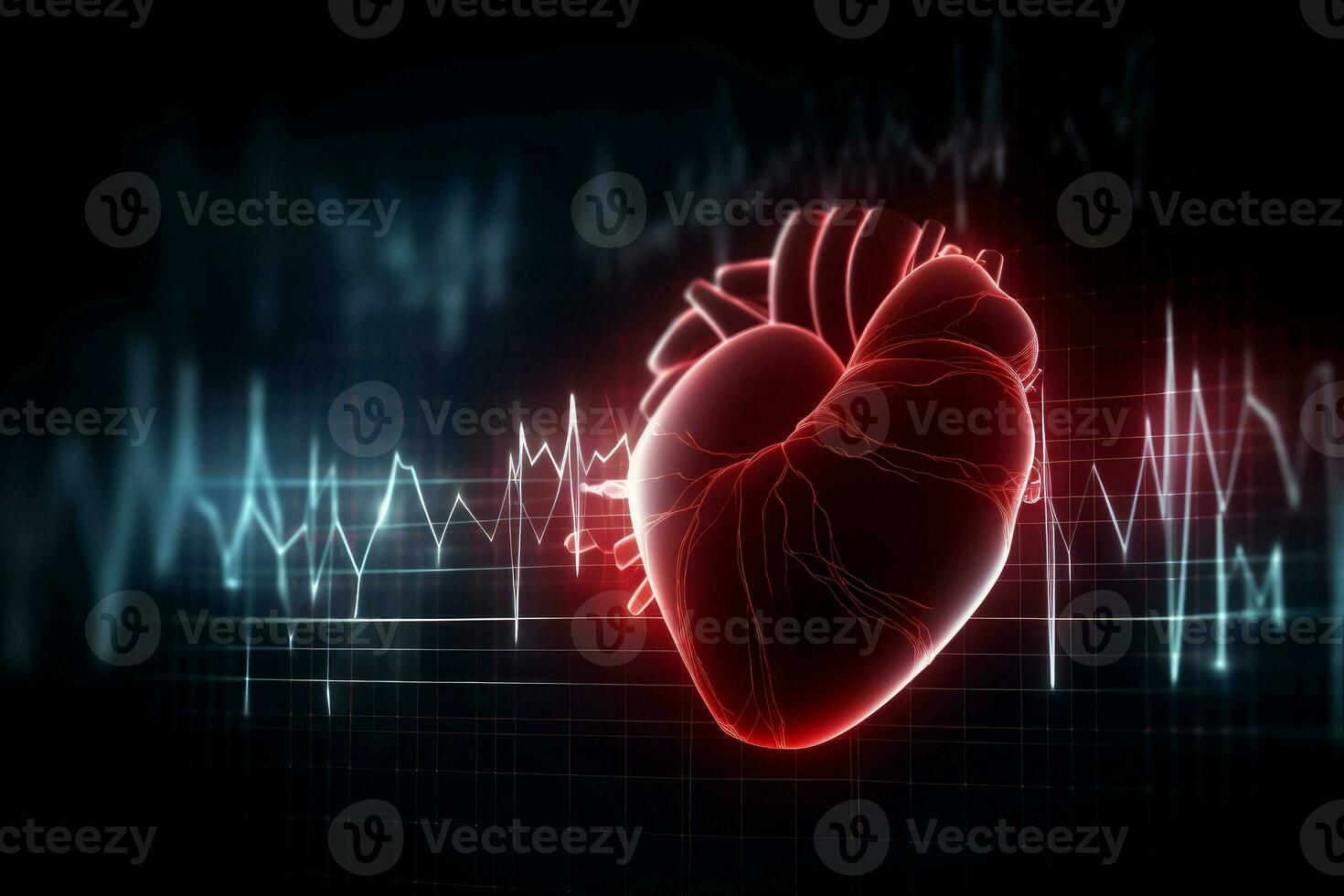 coração eletrocardiograma. gerar ai foto