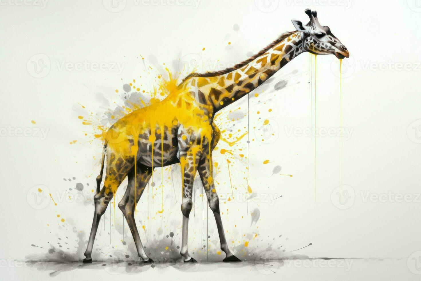 girafa salpicos aguarela empate. gerar ai foto