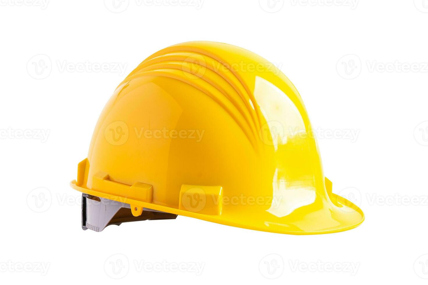 capacete de construção amarelo isolado no fundo branco com traçado de recorte, conceito de segurança do engenheiro. foto