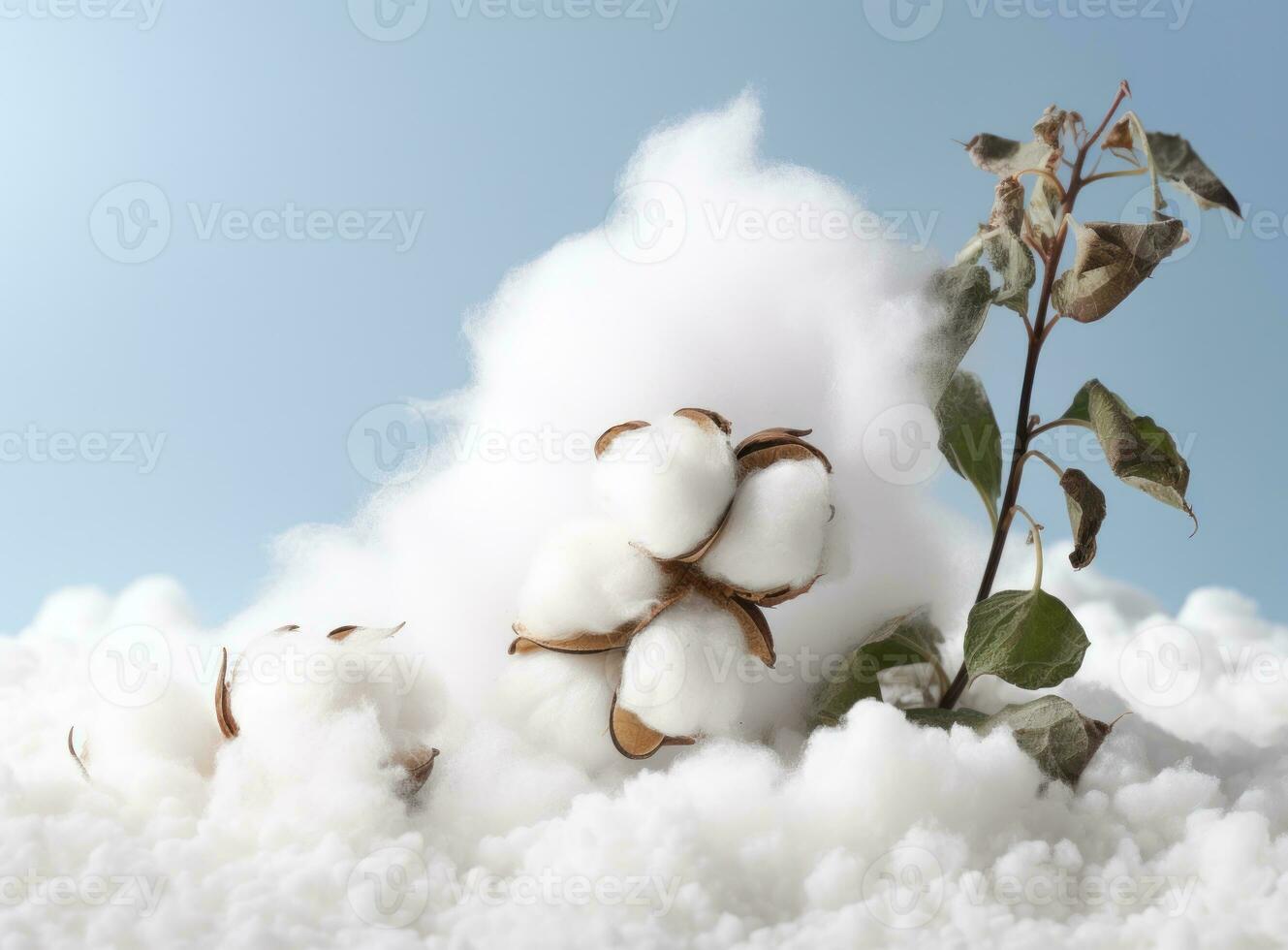 algodão flores em a árvore foto